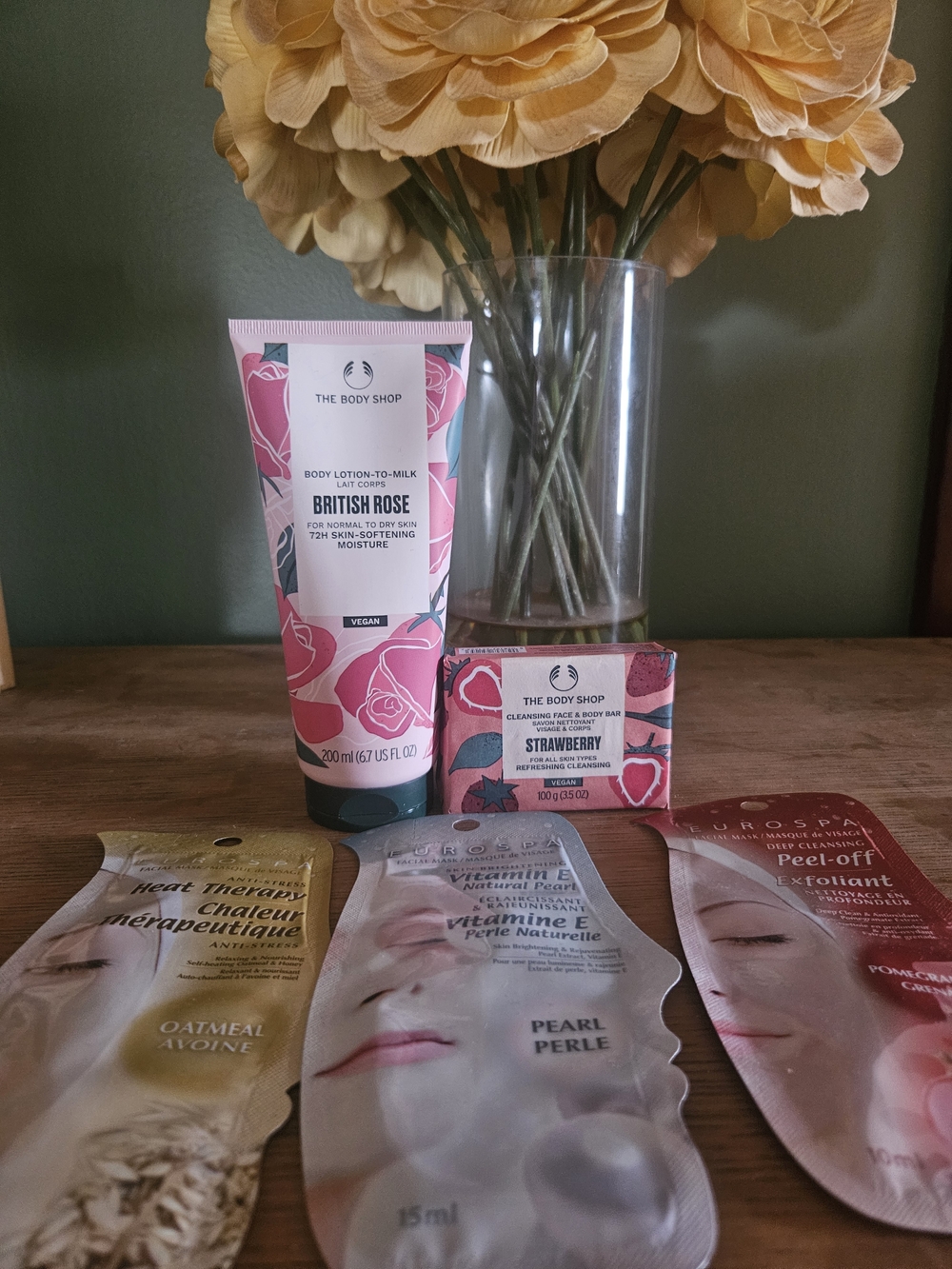 The Body Shop British Rose Body Lotion — Strawberry Cleansing Face and Body Bar.